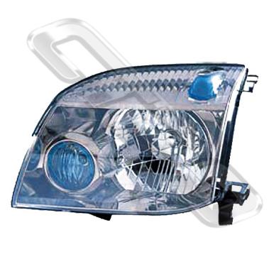 HEADLAMP - L/H - NON HID - MANUAL ADJUST - TO SUIT NISSAN X-TRAIL - T30 - 2000-