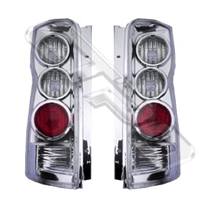 REAR LAMP - SET - L&R - CHROME - TO SUIT NISSAN HOMY E24/E25 2001-