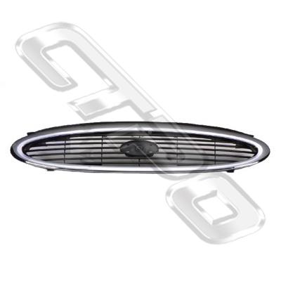 GRILLE -  CHROME - W/FRAME - TO SUIT FORD MONDEO 1997- S/WAGON