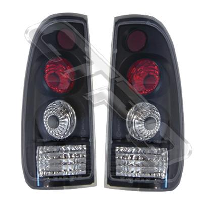 REAR LAMP - SET CLEAR STYLE - BLACK - TO SUIT FORD FALCON BA UTE 2004 -