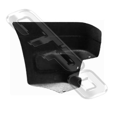 FRONT BUMPER END - R/H - BLACK PLASTIC - TO SUIT FORD COURIER/MAZDA 1986-