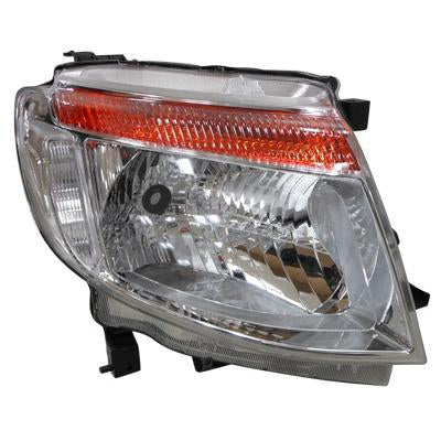 HEADLAMP - R/H - MANUAL - CHROME - TO SUIT FORD RANGER 2012-