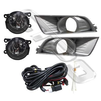 FOG LAMP SET - L&R - WITH WIRING & BEZEL - SILVER - TO SUIT FORD RANGER 2015-  F/LIFT
