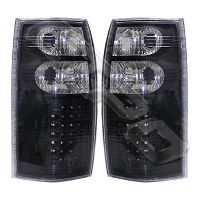 REAR LAMP - SET - L&R - LED STYLE - BLACK - TO SUIT HOLDEN COMMODORE VT/VX/VY/VZ UTE/WAGON
