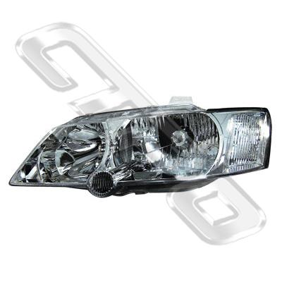 HEADLAMP - L/H - CHROME - W/CLR CNR LAMP - TO SUIT HOLDEN COMMODORE VY 2002-  EXEC