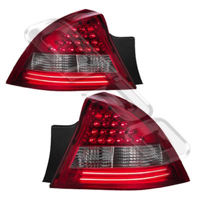 REAR LAMP - SET - L&R - LED - CLEAR/RED - TO SUIT HOLDEN COMMODORE VY/VZ 2002-  SEDAN