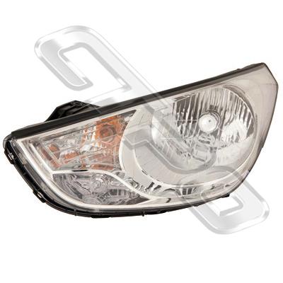 HEADLAMP - L/H - ELECTRIC/MANUAL - CHROME - TO SUIT HYUNDAI TUCSON 2010-