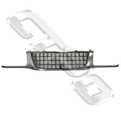 GRILLE - CHROME/BLACK - NO BEZELS - TO SUIT HOLDEN RODEO 1993-95      DIP DOWN