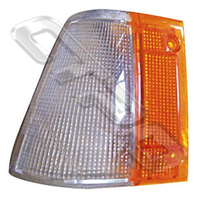 CORNER LAMP - LENS - L/H - 3/4 CLEAR 1/4 AMBER - TO SUIT MAZDA 323 SDN-H/B 1983-85