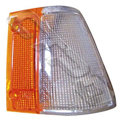 CORNER LAMP - LENS - R/H - 3/4 CLEAR 1/4 AMBER - TO SUIT MAZDA 323 SDN-H/B 1983-85
