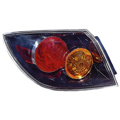 REAR LAMP - L/H - OUTER BLACK - TO SUIT MAZDA 3 2004-    5DR