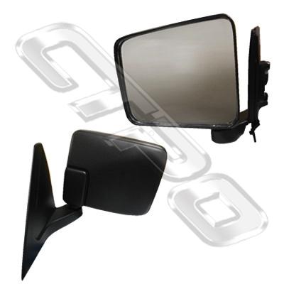 DOOR MIRROR - L/H - CORNER MOUNTED - BLACK - TO SUIT MITSUBISHI L200 1997-00  2WD/4WD