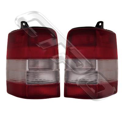 REAR LAMP SET - L&R - RED/CLEAR/RED - TO SUIT JEEP GRAND CHEROKEE 1996-