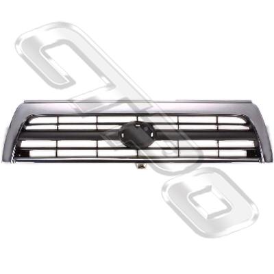 GRILLE - CENTRE - CHROME/GREY - TO SUIT TOYOTA HILUX 4WD/4 RUNNER KZN185 1996-