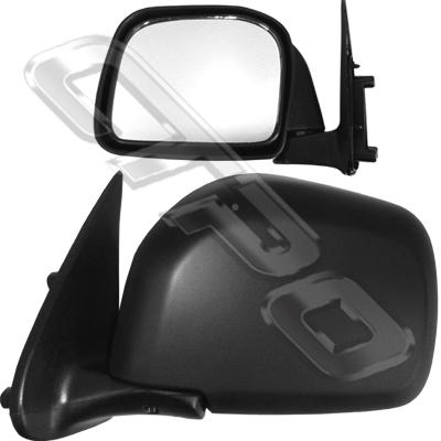 MIRROR - CNR MOUNTED - MANUAL - L/H - BLK - TO SUIT TOYOTA HILUX 4WD 1999-01