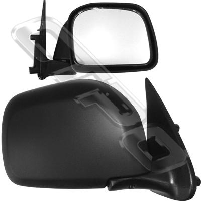 MIRROR - CNR MOUNTED - MANUAL - R/H - BLK - TO SUIT TOYOTA HILUX 4WD 1999-01