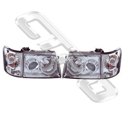 HEADLAMP SET - L&R - W/CORNER LAMP - TO SUIT TOYOTA HILUX 2WD/4WD 2002-
