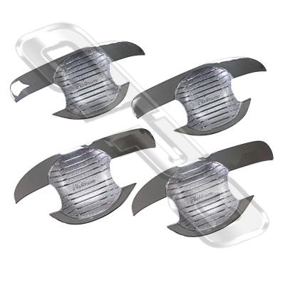 DOOR HANDLE BOWL - SET - 4PCS - CHROME - TO SUIT TOYOTA HILUX 2005-