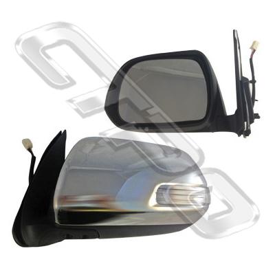 DOOR MIRROR - L/H - ELECTRIC - W/LED - CHROME - 5 WIRE - TO SUIT TOYOTA HILUX 2011-