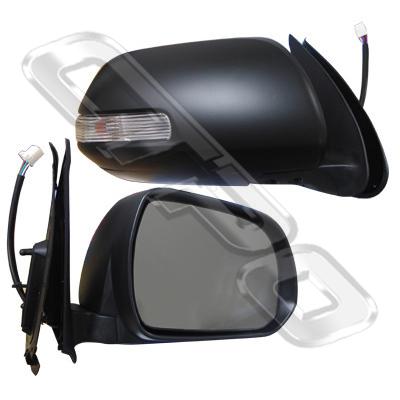 DOOR MIRROR - R/H - ELECTRIC - W/LAMP - BLACK - TO SUIT TOYOTA HILUX 2011-