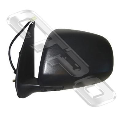 DOOR MIRROR - L/H - ELECTRIC - BLACK - 3 X WIRE - TO SUIT TOYOTA HILUX 2005-