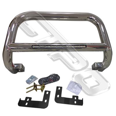 FRONT NUDGE BAR - WITH SINGLE LED BAR - POLISHED - TO SUIT TOYOTA HILUX 2005-15