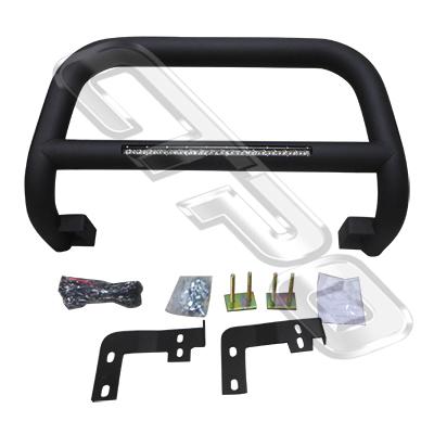 FRONT NUDGE BAR - WITH SINGLE LED BAR - BLACK - TO SUIT TOYOTA HILUX 2005-15