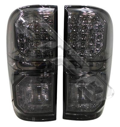 REAR LAMP SET - L&R - BLACK - LED - SMOKEY LENS - TO SUIT TOYOTA HILUX 2005-