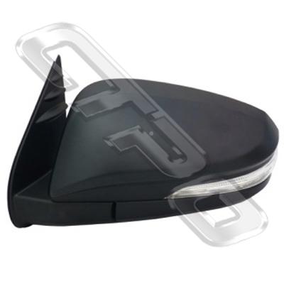 DOOR MIRROR - L/H - BLACK - WITH REPEATER - FOLDING TYPE - TO SUIT TOYOTA HILUX 2015-