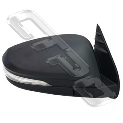 DOOR MIRROR - R/H - BLACK - WITH REPEATER - FOLDING TYPE - TO SUIT TOYOTA HILUX 2015-