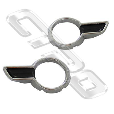 FOG LAMP RING COVER SET - L&R - CHROME - TO SUIT TOYOTA HILUX 2015-
