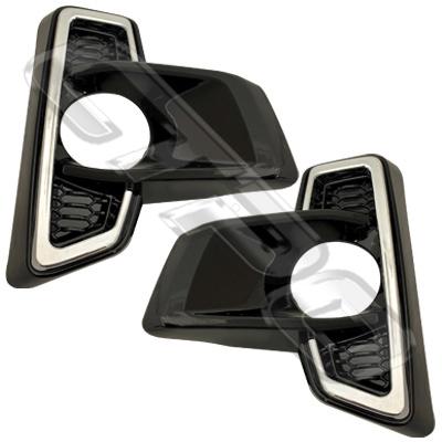FOG LAMP COVER SET - L&R - WITH HOLE - TO SUIT TOYOTA HILUX 2018-  FACELIFT