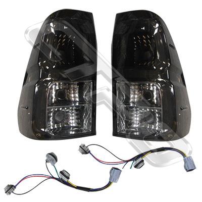 REAR LAMP SET - L&R - SMOKEY LENS - TO SUIT TOYOTA HILUX 2015-