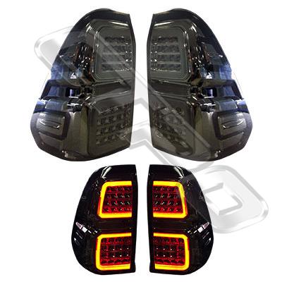 REAR LAMP SET - L&R - SMOKEY LED - TO SUIT TOYOTA HILUX 2015-