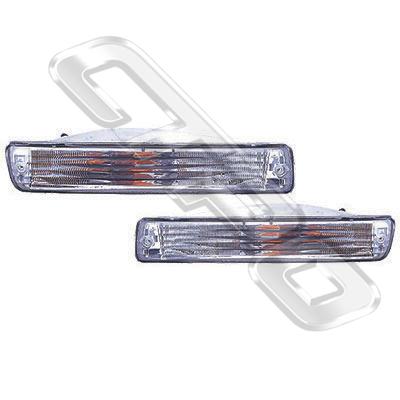 FRONT LAMP SET - L&R - CRYSTAL TYPE - TO SUIT TOYOTA LANDCRUISER FJ80 1993-