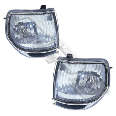 CORNER LAMP SET - L&R - CRYSTAL TYPE - TO SUIT TOYOTA LANDCRUISER FJ80 1993-