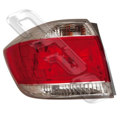 REAR LAMP - L/H - SMOKEY LENS - TO SUIT TOYOTA HIGHLANDER/KLUGER 2010-  F/LIFT
