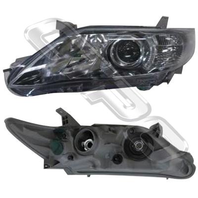 HEADLAMP - L/H - ELECTRIC/MANUAL - BLACK - TO SUIT TOYOTA CAMRY / AURION 2009-  F/LIFT SPORT