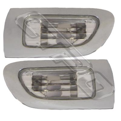 SIDE REPEATER - SET - L&R - CLEAR/CHROME - TO SUIT TOYOTA CALDINA 1998 - ST210/215