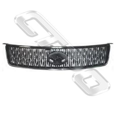 GRILLE - CHROME/BLACK - TO SUIT TOYOTA COROLLA 2007-  H/BACK