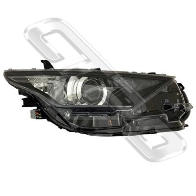 HEADLAMP - R/H - ELECTRIC - WITH LED - BLACK - TO SUIT TOYOTA COROLLA 2015- HATCH