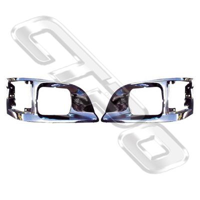 BEZEL SET - L&R - ALL CHROME - PERFORMANCE TYPE - TO SUIT TOYOTA HIACE 1999- NZ TYPE