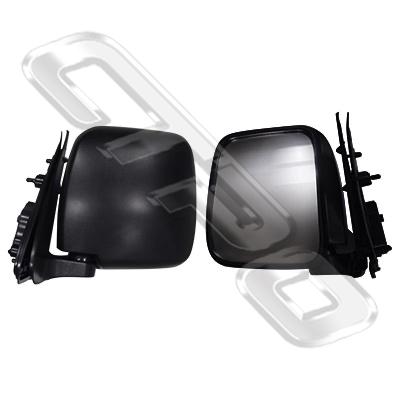 DOOR MIRROR - L/H - BLACK - MANUAL VERTICAL TYPE - TO SUIT TOYOTA HIACE 2014-  F/LIFT LATE