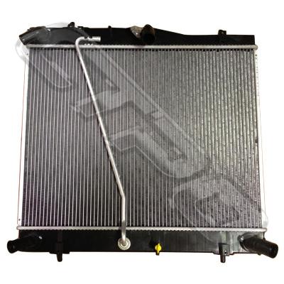 RADIATOR - ALUMINIUM - 2.5L - DIESEL MANUAL - 4 PIPE TYPE - TO SUIT TOYOTA HIACE 2004-