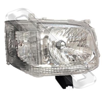 HEADLAMP - R/H - MANUAL - BULB SHIELDED TYPE - TO SUIT TOYOTA HIACE 2010-  F/LIFT