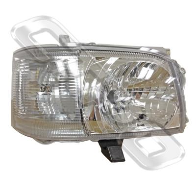 HEADLAMP - R/H - BULB SHIELD TYPE - TO SUIT TOYOTA HIACE 2004-