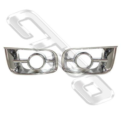 FOG LAMP FRAME SET CHROME - L&R - TO SUIT TOYOTA HIACE 2004-  WIDE