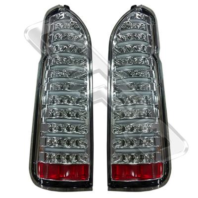 REAR LAMP - SET - L&R - FULL LED - CHROME - TO SUIT TOYOTA HIACE 2004-