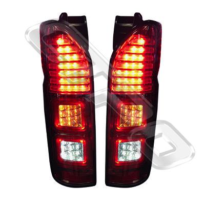 REAR LAMP - SET - L&R - LED - RED BASE WHITE COVER - TO SUIT TOYOTA HIACE 2004-