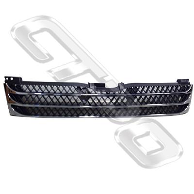 GRILLE - CHROME/BLACK - PERFORMANCE TYPE - TO SUIT TOYOTA HIACE 2004-   WIDE